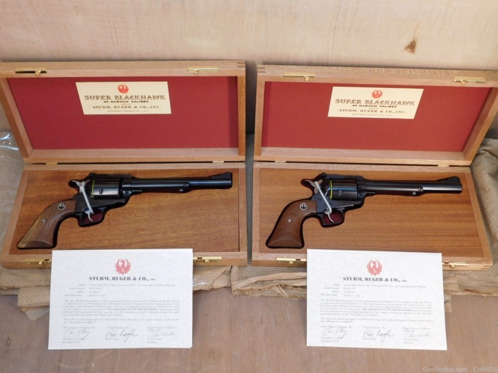 CONSECUTIVE PAIR ROCS 60th ANNIVERSARY RUGER SUPER BLACKHAWK IN CASES-img-1