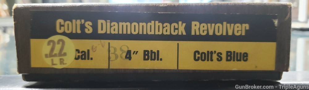 Colt Diamondback 22LR. Mint 1968 Original Box 4" Barrel C&R Used-img-2