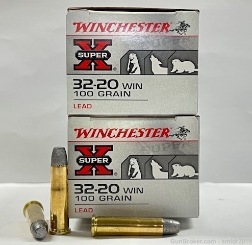 100 Rounds Winchester 32-20 Win. 100 Grain Lead Factory New!-img-0