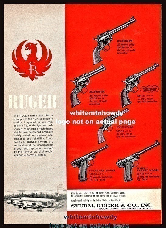 1959 RUGER Blackhawk Single-Six Bearcat Revolver Standard Mark X Pistol AD-img-0