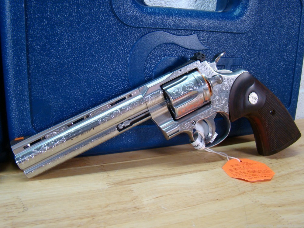 Pair of Colt Python .357 MAG Revolvers 6" SS 357 Magnum Consec #'s Engraved-img-8