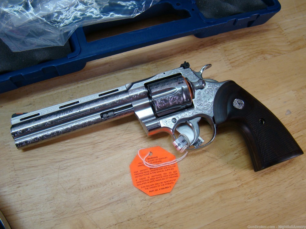 Pair of Colt Python .357 MAG Revolvers 6" SS 357 Magnum Consec #'s Engraved-img-16
