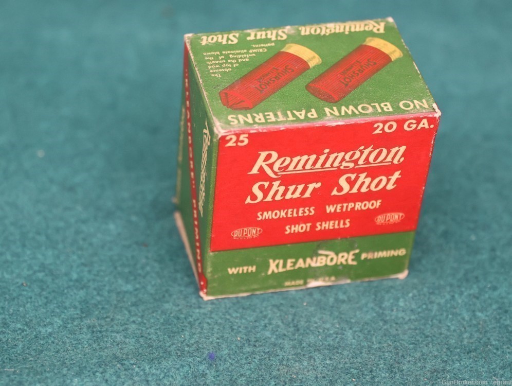 Remington Shur Shot Kleanbore 20 gauge 5's PART Box-img-0
