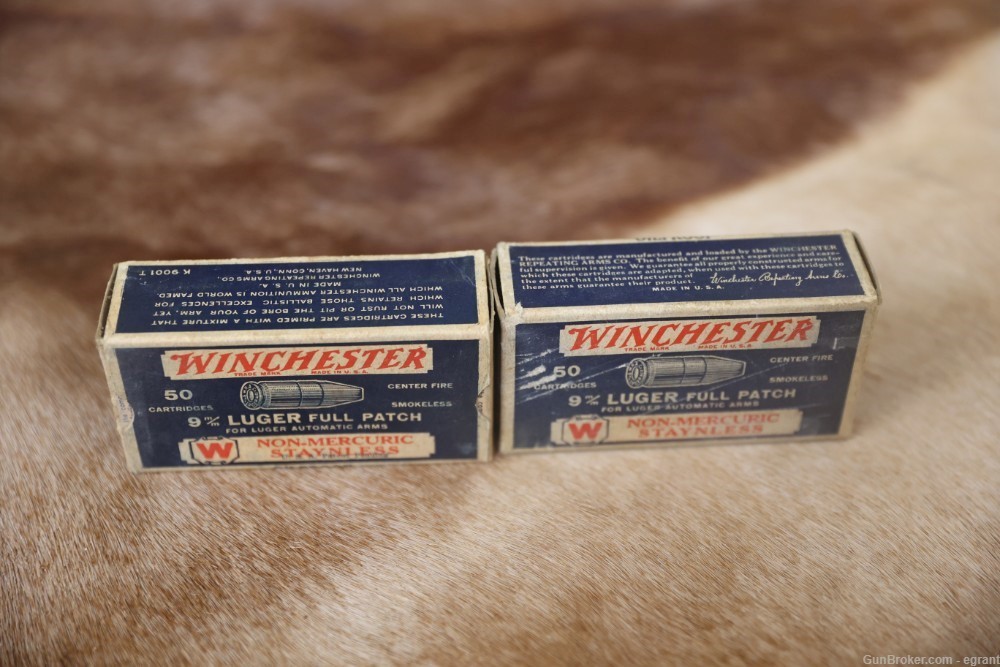 Vintage 9mm ammo 2 boxes Winchester -img-0