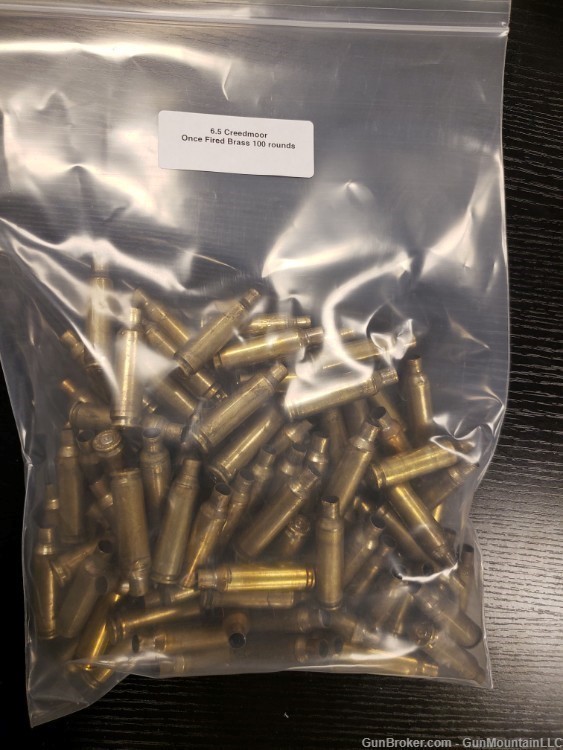 6.5mm Creedmoor Brass, once fired, mixed headstamps, current, 100 rounds   -img-1