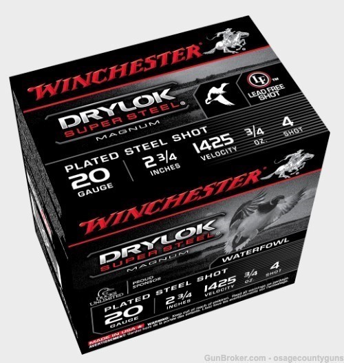 Winchester Drylok Super Steel Magnum - 20 Ga - 2-3/4" - 4 Shot - 25 Rds-img-2