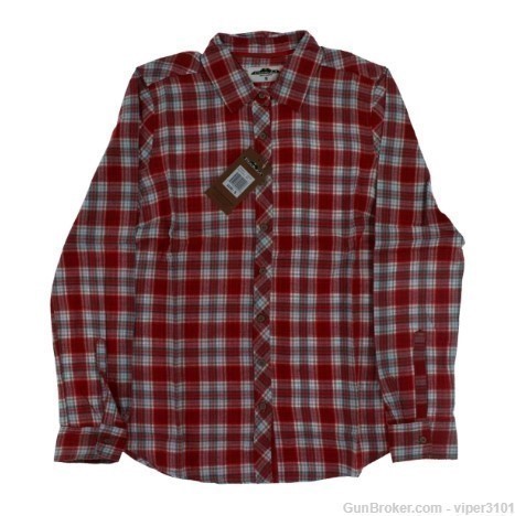 Podium Ladies L/S Flannel Shirt Red Plaid - Large-img-0