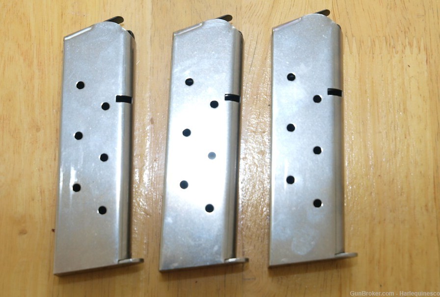 NEW 3 1911 .45 ACP CHECK MATE MAGAZINES STAINLESS STEEL 8 ROUNDS THE BEST -img-0