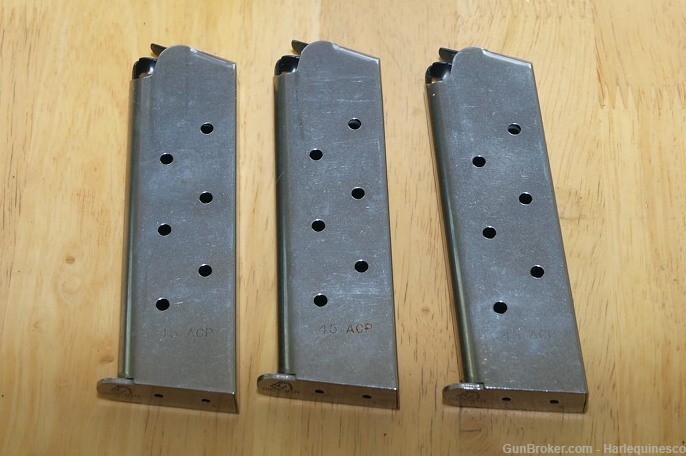 NEW 3 1911 .45 ACP CHECK MATE MAGAZINES STAINLESS STEEL 8 ROUNDS THE BEST -img-1