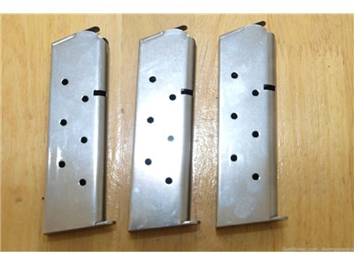 NEW 3 1911 .45 ACP CHECK MATE MAGAZINES STAINLESS STEEL 8 ROUNDS THE BEST 