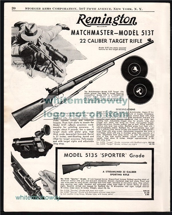 1960 REMINGTON Matchmaster 513T .22 Rifle PRINT AD-img-0
