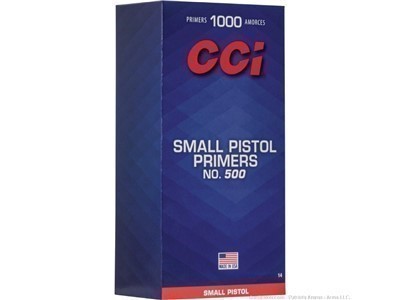 CCI No. 500 SMALL PISTOL PRIMERS 1000 COUNT NIB