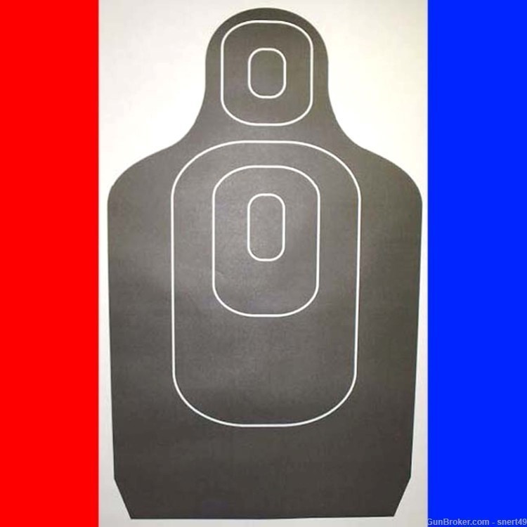 Black Silhouette with White Scoring Rings 35” x 22” Heavy Paper 50 Targets-img-0