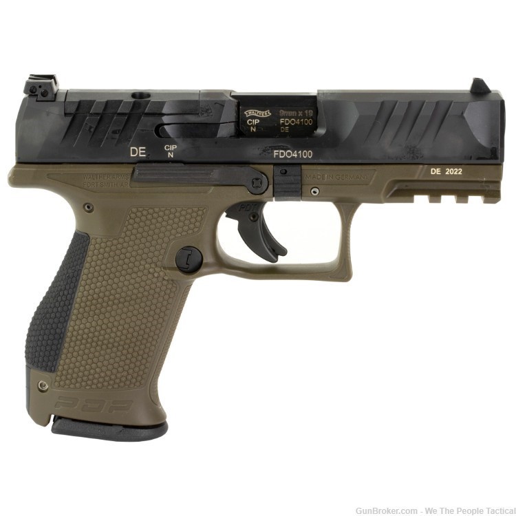 Walther PDP Striker Fired Semi-Auto Pistol 9mm OD Green & Blk 4" NEW-img-1