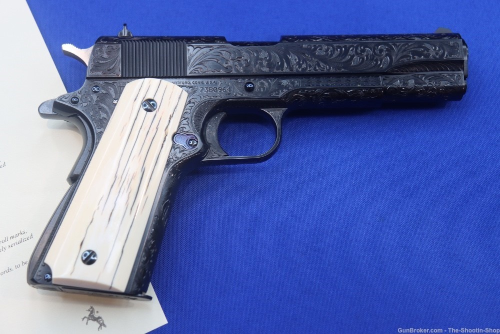 John Adams Master Engraved Colt Model 1911 Pistol 45ACP D Coverage Govt 45 -img-12