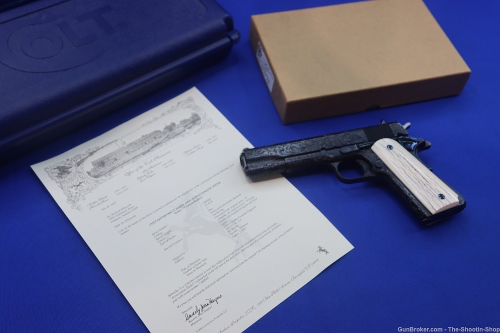 John Adams Master Engraved Colt Model 1911 Pistol 45ACP D Coverage Govt 45 -img-0