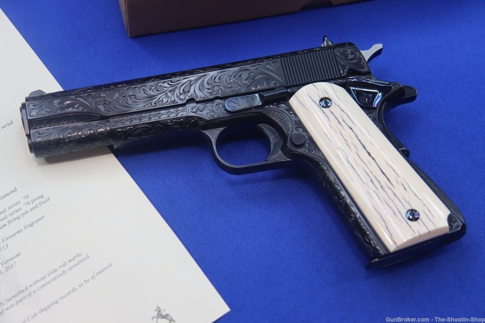 John Adams Master Engraved Colt Model 1911 Pistol 45ACP D Coverage Govt 45 -img-1