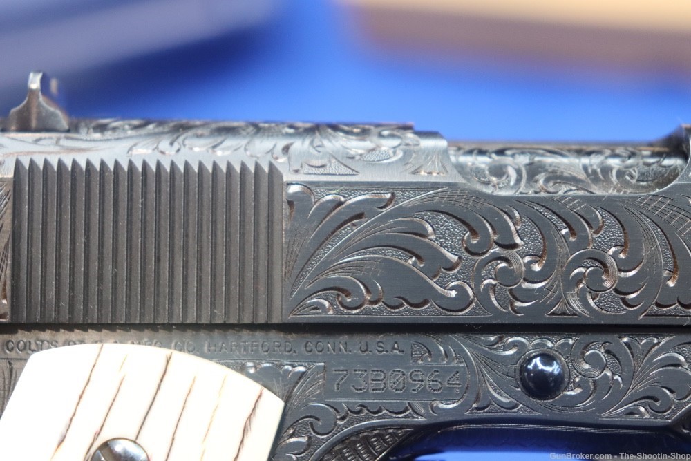 John Adams Master Engraved Colt Model 1911 Pistol 45ACP D Coverage Govt 45 -img-54