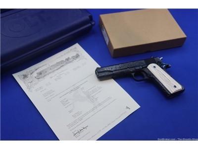 John Adams Master Engraved Colt Model 1911 Pistol 45ACP D Coverage Govt 45 