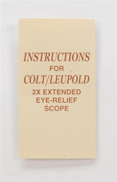 Colt Python Hunter Vintage Colt/Leupold 2X Extended Eye-Relief Scope Instru-img-0