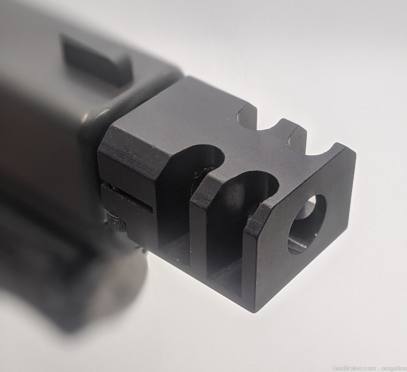 1/2x28 9mm Glock 17/19/26 Muzzle Brake compensator 10-degree cuts-img-3