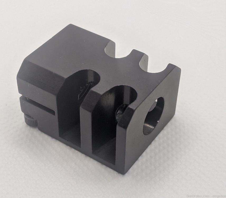 1/2x28 9mm Glock 17/19/26 Muzzle Brake compensator 10-degree cuts-img-0