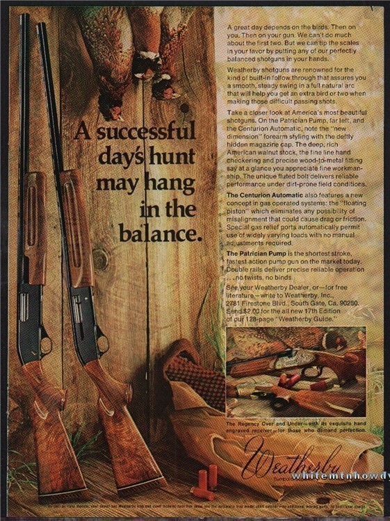 1973 WEATHERBY Centurian & Patrician Shotgun AD-img-0