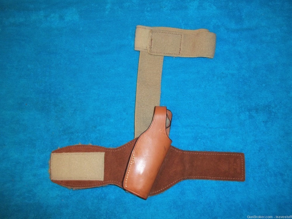 Bianchi Right Hand Leather Ankle Holster with Calf Strap Walther PPK PPK/S-img-2