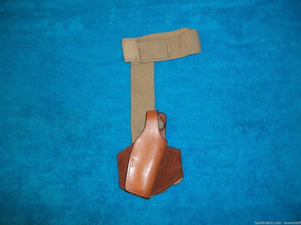 Bianchi Right Hand Leather Ankle Holster with Calf Strap Walther PPK PPK/S-img-1