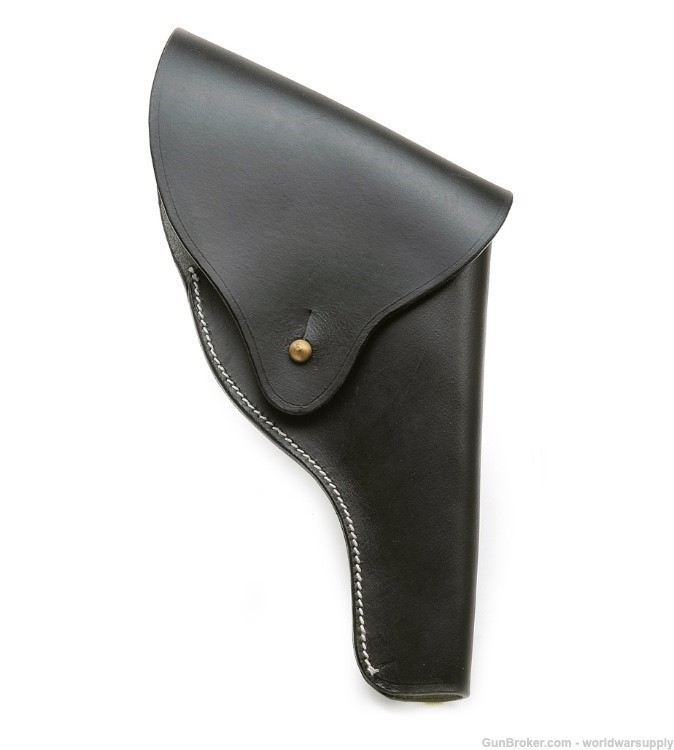 US Smith & Wesson Victory Model Revolver Holster Full Flap in Black Leather-img-0