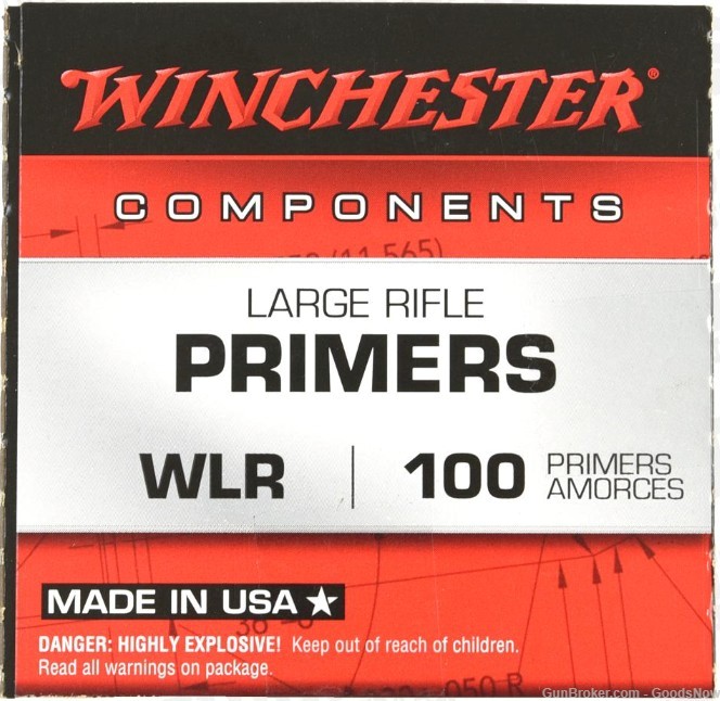 Winchester Large Rifle Primers WLR 100 Primers Rifle Large WLR Winchester-img-0