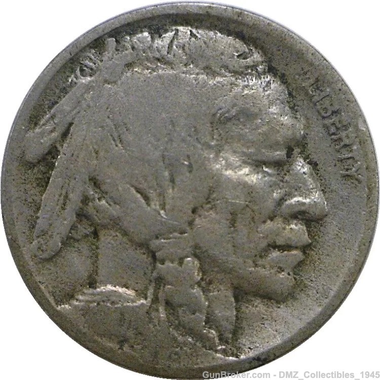 WW1 WWI 1917 5 Cent Buffalo Nickel Coin-img-0