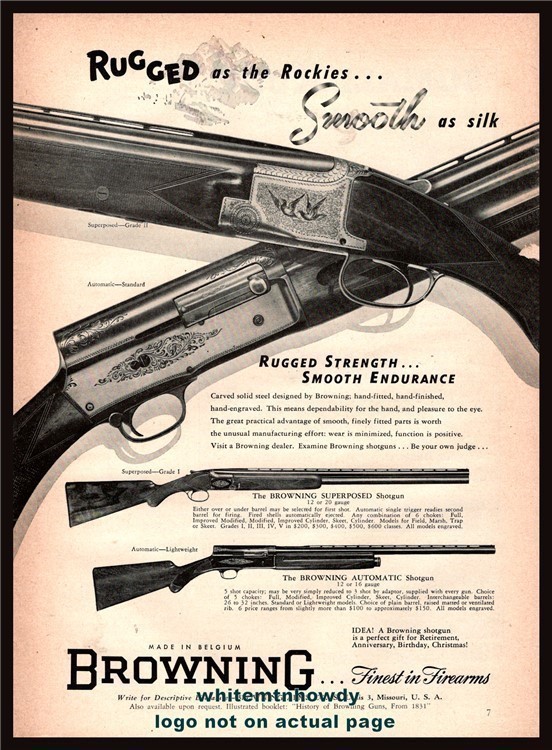 1953 BROWNING Superposed Grade II & Automatic Standard Shotgun AD-img-0