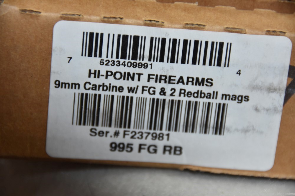 HI-POINT CARBINE TS 9MM 16.5'' 20-RD SEMI-AUTO RIFLE New in Box w/paper etc-img-2