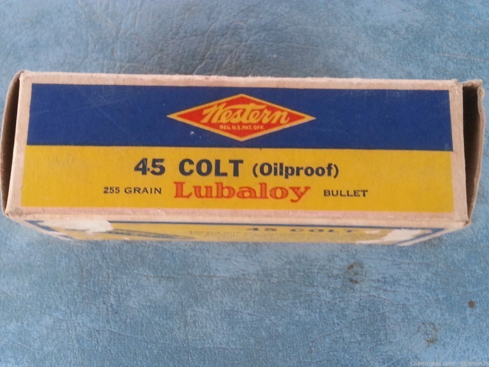 Collectable Winchester-Western 45 Colt Antique box of 50-img-2