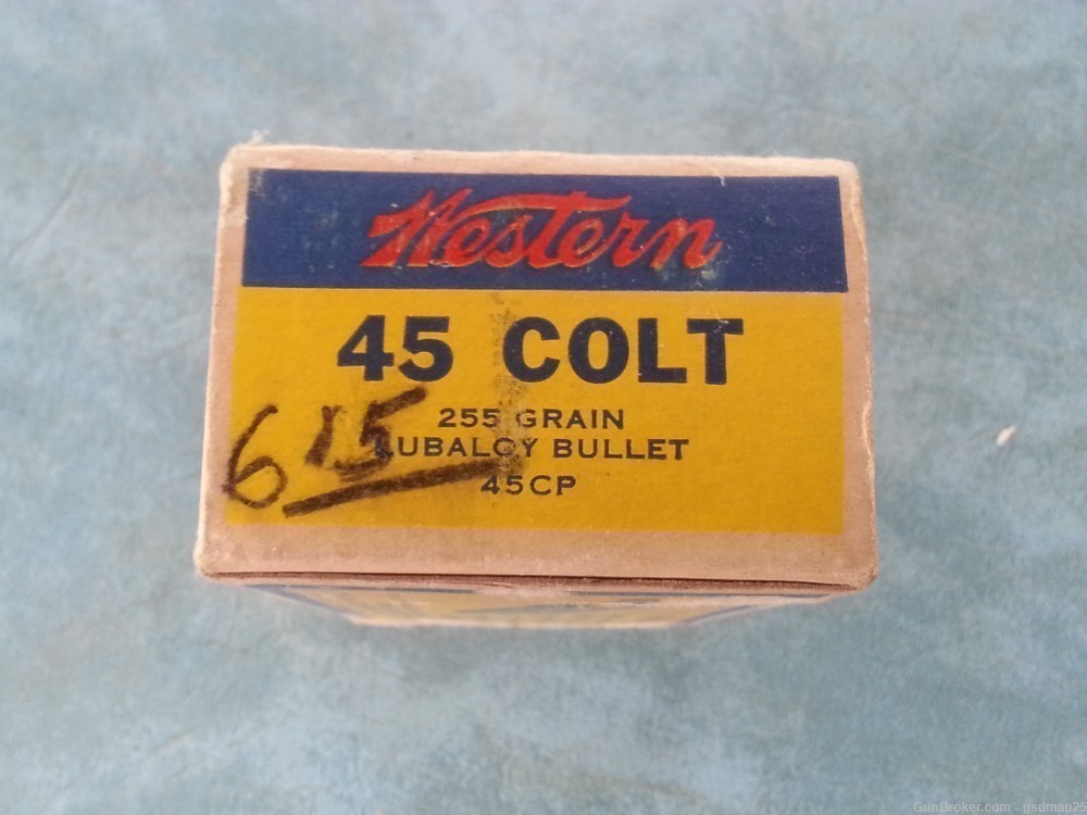 Collectable Winchester-Western 45 Colt Antique box of 50-img-5