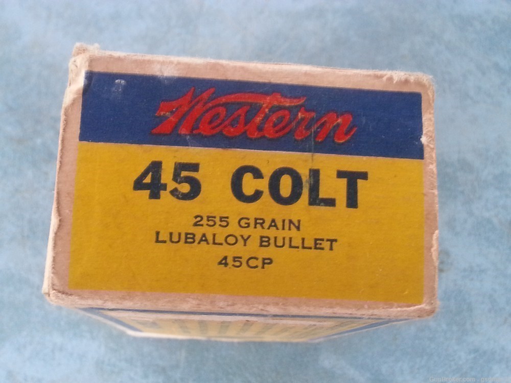 Collectable Winchester-Western 45 Colt Antique box of 50-img-0