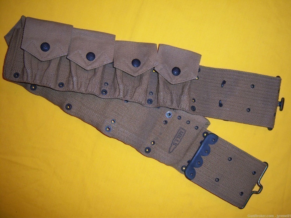 1907-14 MILLS US ARMY EAGLE SNAP M1903 9 POUCH RIFLE CARTRIDGE BELT MINT -img-0