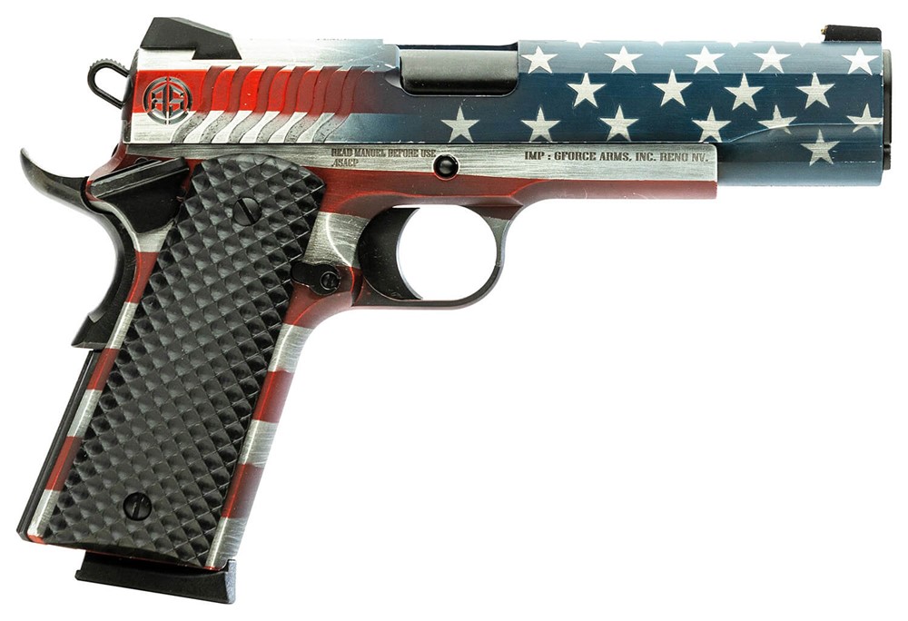 Gforce Arms Balistik Defense Adam 1911 9mm Luger Pistol 4.38 USA Flag Cerak-img-0