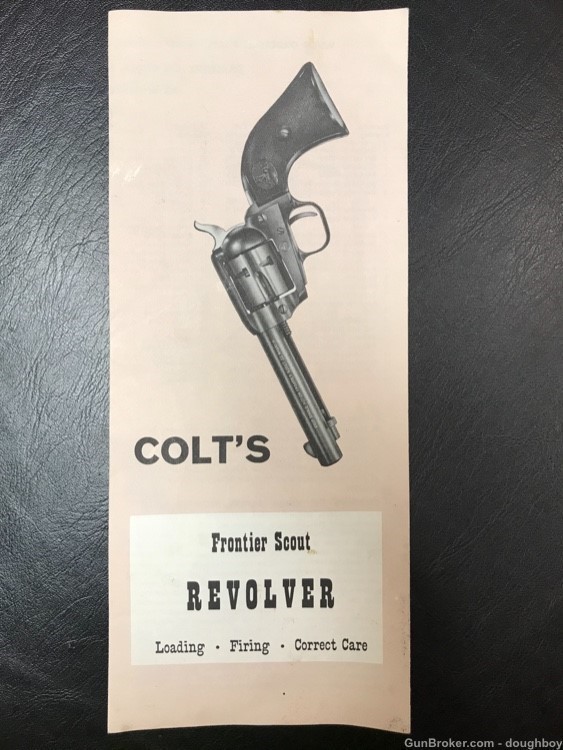 Colt Frontier Scout Instructions Manual 1969-img-0