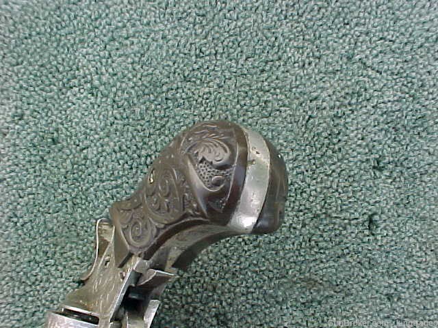 Baby BELGIAN LEFAUCHEUX 7 MM Engraved Nickel Antique Revolver Pistol-img-10
