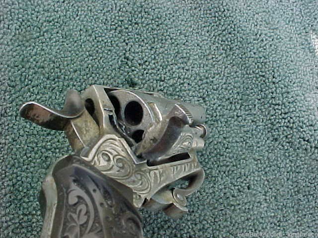 Baby BELGIAN LEFAUCHEUX 7 MM Engraved Nickel Antique Revolver Pistol-img-5