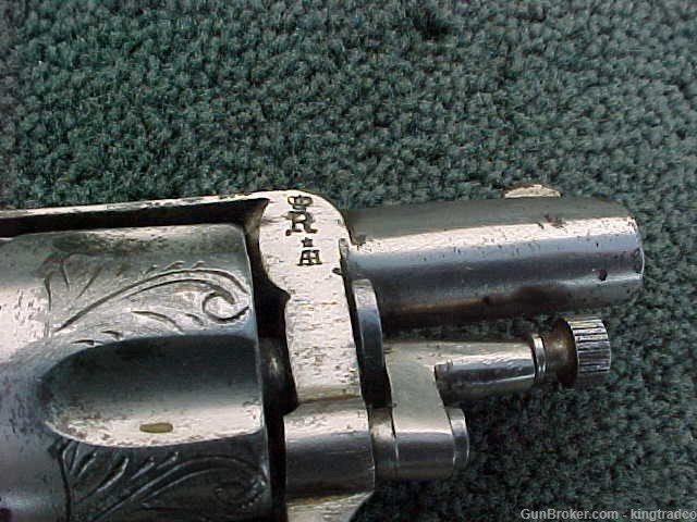 Baby BELGIAN LEFAUCHEUX 7 MM Engraved Nickel Antique Revolver Pistol-img-4