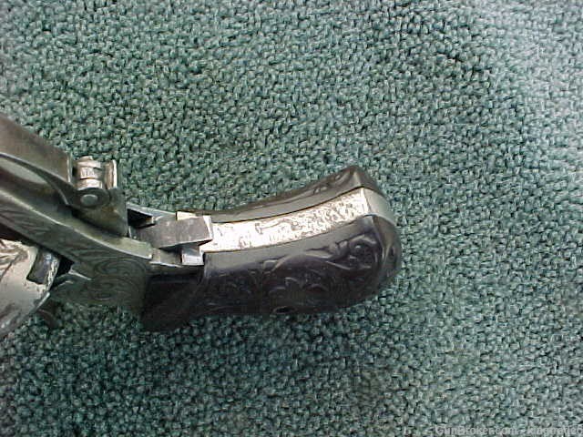 Baby BELGIAN LEFAUCHEUX 7 MM Engraved Nickel Antique Revolver Pistol-img-8