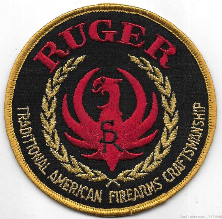 Ruger Firearms SR 4" Embroidered Patch Metallic Wreath Ideal For Jackets-img-0