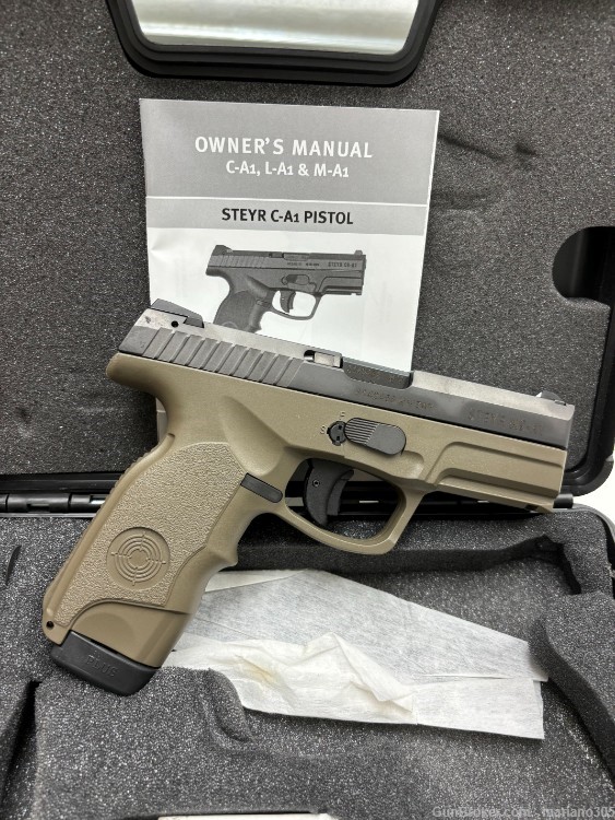Steyr 39.725.2K M9-A1 Double 9mm 4? 17+1 Green Polymer Grip.-img-0