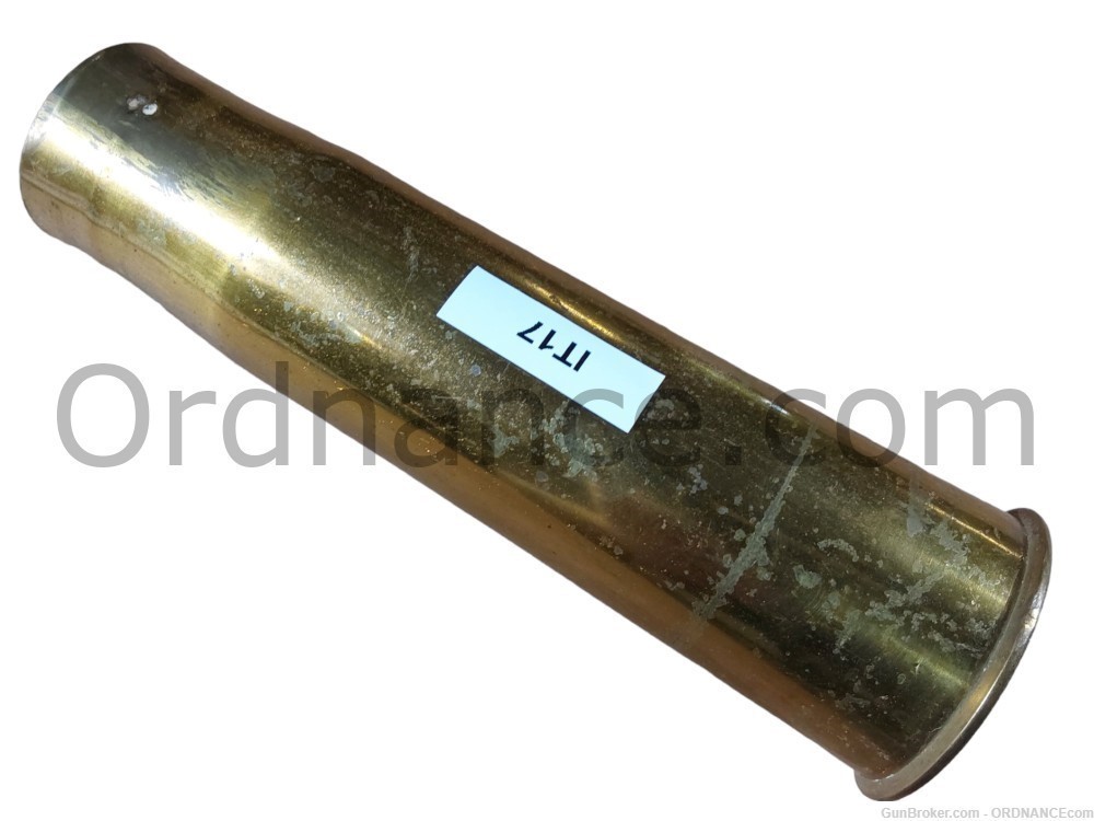 42mm Italian shell casing Lorenz Tempini 42x185 inert shell cartridge case-img-1