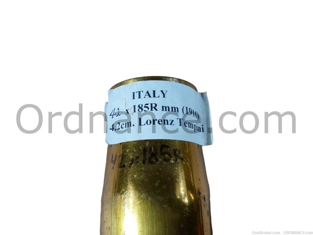 42mm Italian shell casing Lorenz Tempini 42x185 inert shell cartridge case-img-5