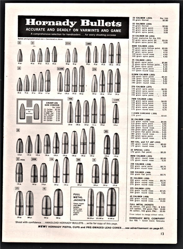 1960 HORNADY Vintage Ammunition Bullets Ammo PRINT AD-img-0