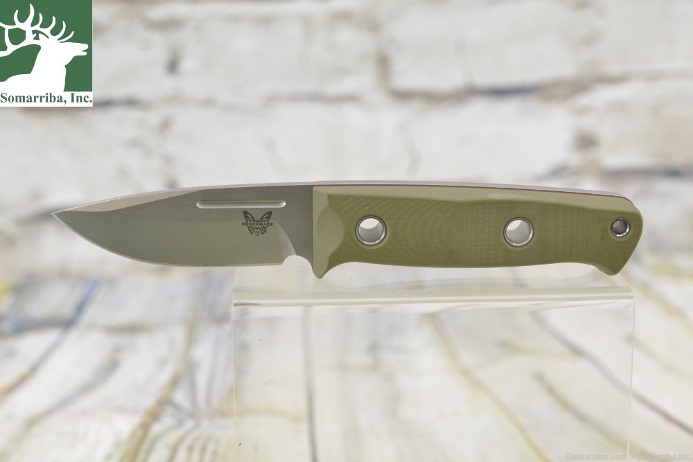 BENCHMADE KNIFE 165-1 SIBERT, MINI BUSHCRAFTER, 3.38" CPM-S30V STAINLESS ST-img-0